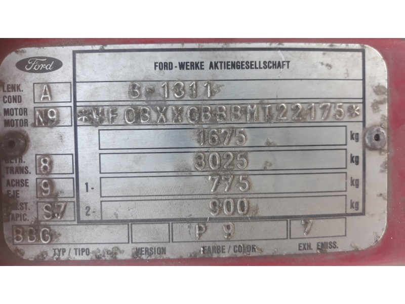 ford sierra berlina 2.0 cat   |   0.87 - ... | 1987 | 120 cv / 88 kw del año 1987