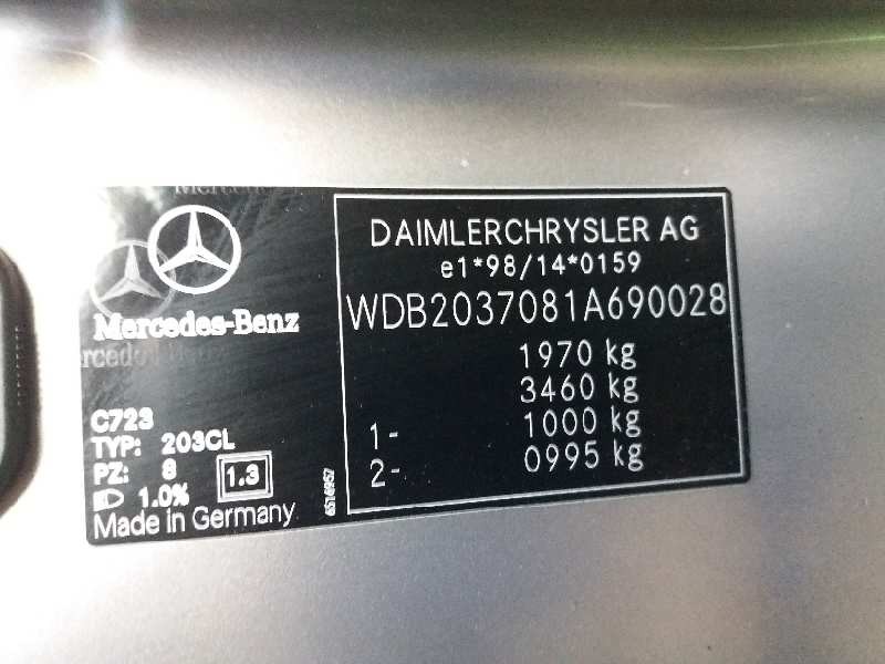 mercedes clase c (w203) sportcoupe c 220 cdi (la) (203.708)   |   04.03 - 12.08 | 2003 - 2008 | 150 cv / 110 kw del año 2003