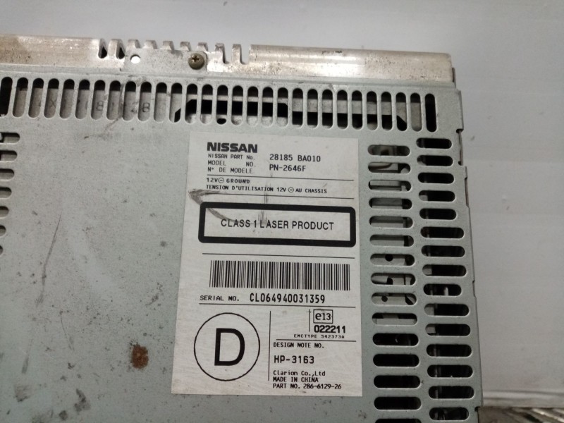 Recambio de sistema audio / radio cd para nissan primera berlina (p12) referencia OEM IAM 28185BA010  