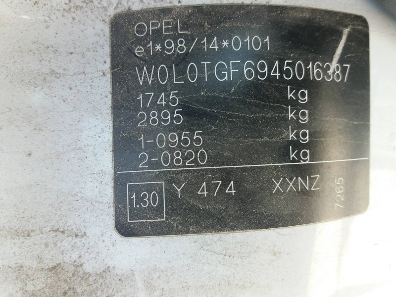 opel astra g berlina 1.7 16v cdti cat (z 17 dtl / lrb)   |   0.98 - ... | 1998 | 80 cv / 59 kw del año 1998