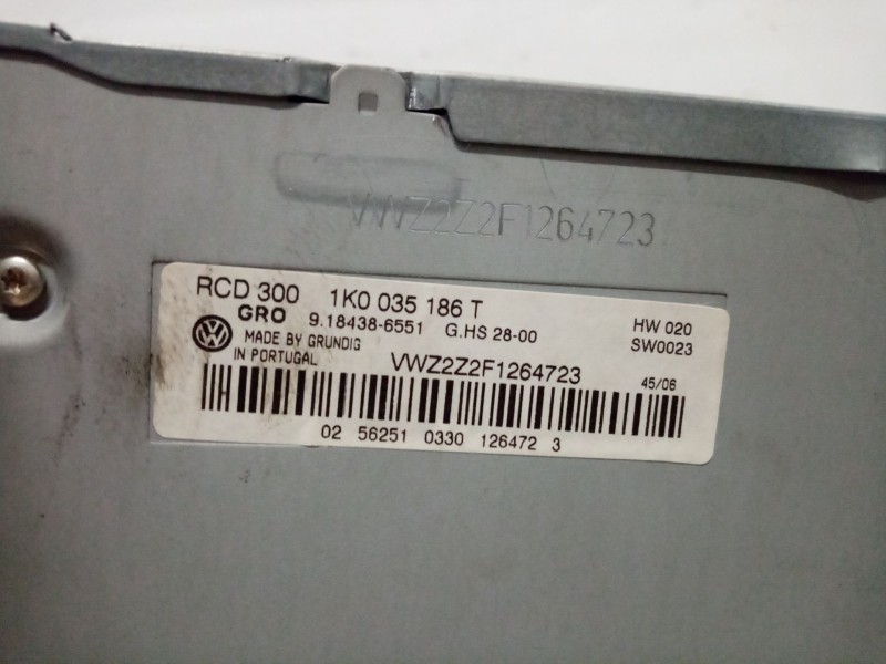 Recambio de sistema audio / radio cd para volkswagen passat berlina (3c2) referencia OEM IAM 1K0035186T  