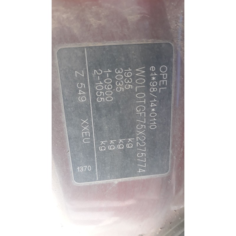 opel zafira a del año 1999