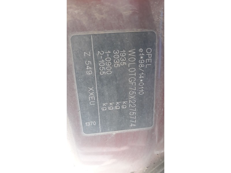 opel zafira a del año 1999