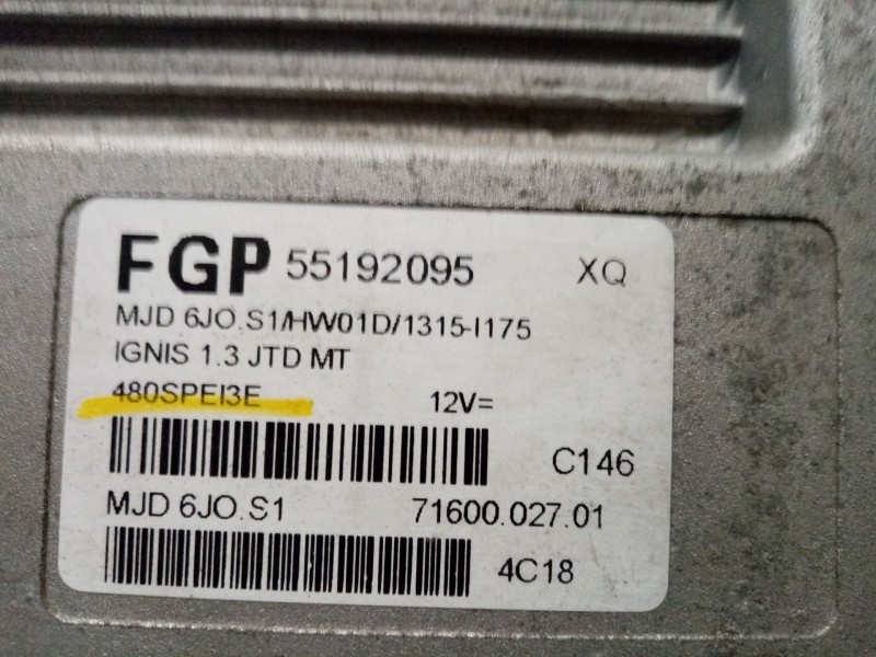 Recambio de centralita motor uce para suzuki ignis rm (mh) referencia OEM IAM 55192095 480SPE13E 