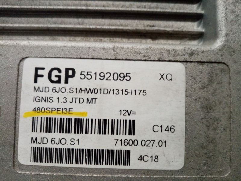 Recambio de centralita motor uce para suzuki ignis rm (mh) referencia OEM IAM 55192095 480SPE13E 