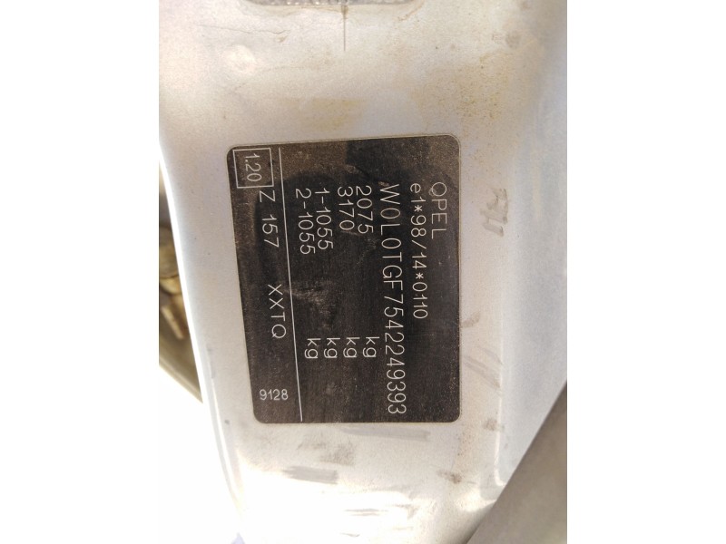 opel zafira a monospace (t98) del año 2000