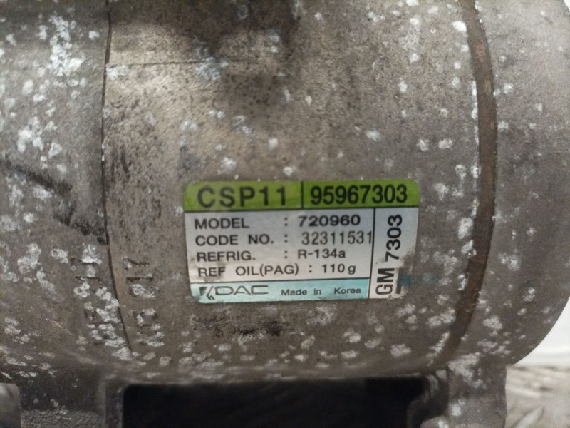 Recambio de compresor aire acondicionado para chevrolet spark 1.2 cat referencia OEM IAM 95967303  