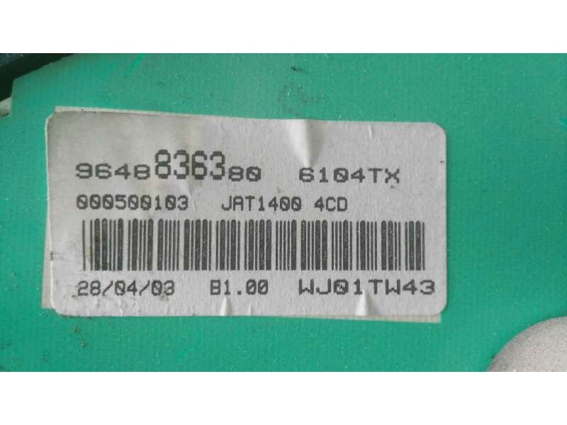 Recambio de cuadro instrumentos para peugeot partner (s2) 1.9 diesel   |   0.02 - ... | 2002 | 69 cv / 51 kw referencia OEM IAM 
