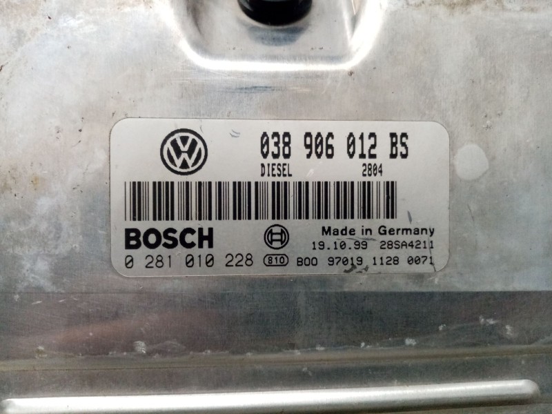 Recambio de centralita motor uce para seat toledo (1m2) 1.9 tdi referencia OEM IAM 038906012bs  