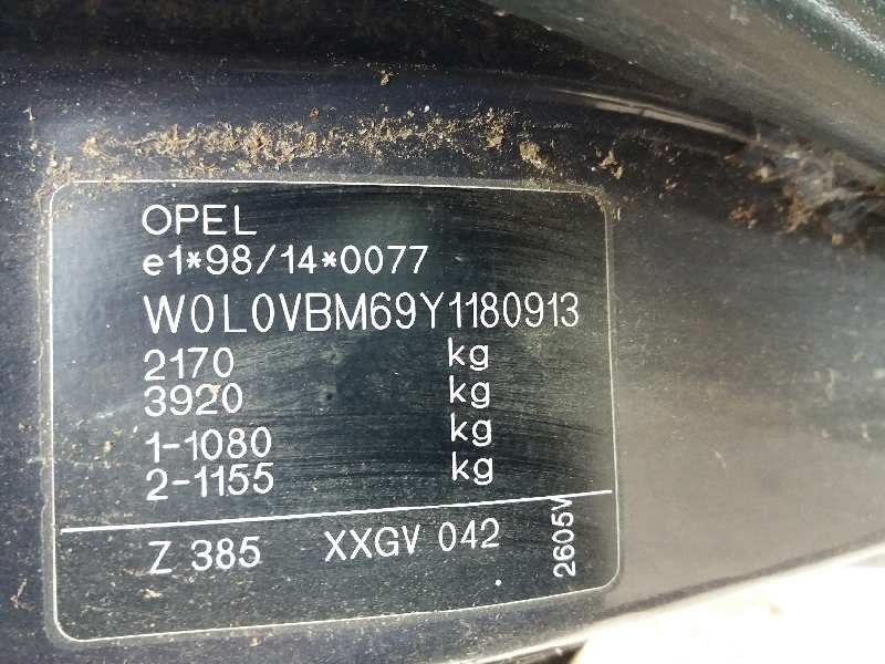 opel omega b elegance berlina   |   08.99 - 12.01 | 1999 - 2001 | 131 cv / 96 kw del año 1999