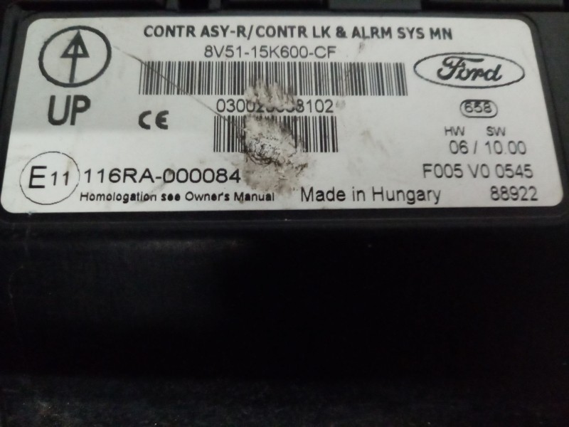 Recambio de caja reles / fusibles para ford fiesta (cb1) trend referencia OEM IAM 8v5115k600cf 2027109 