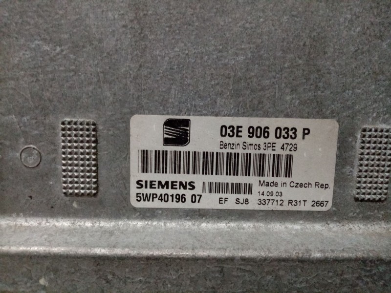 Recambio de centralita motor uce para seat ibiza (6l1) 1.2 referencia OEM IAM 5wp4019607  