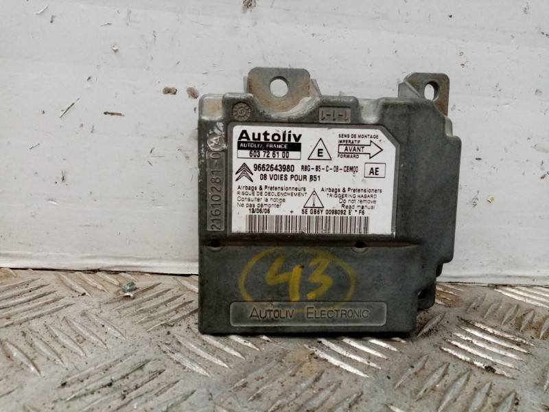 Recambio de centralita airbag para peugeot c4 berlina sx referencia OEM IAM 9662643980 603726100 