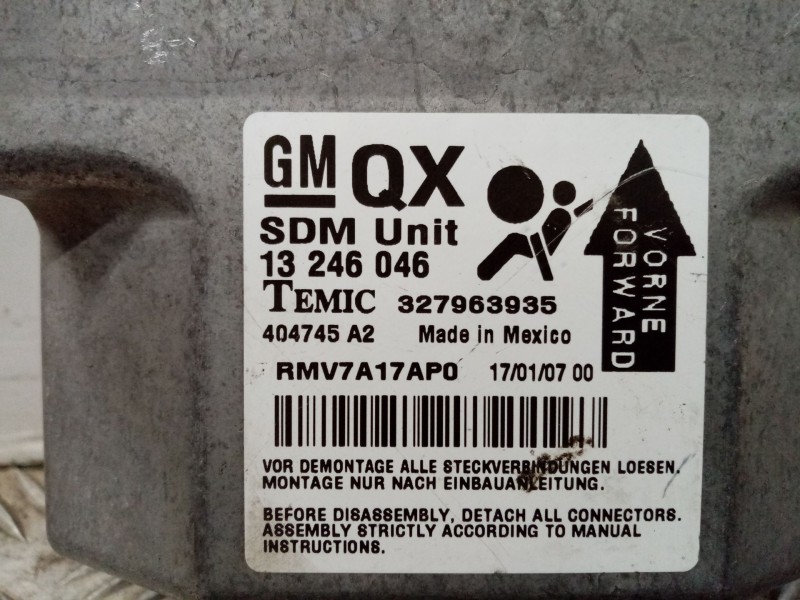 Recambio de centralita airbag para opel zafira b enjoy referencia OEM IAM 13246046  