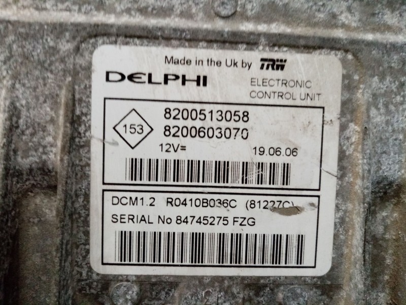 Recambio de centralita motor uce para dacia logan referencia OEM IAM 8200513058 8200603070 