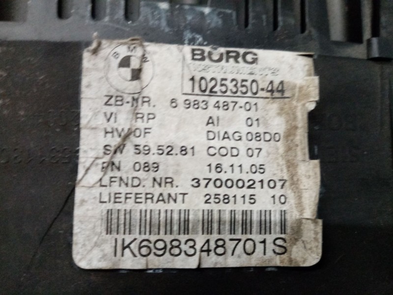 Recambio de cuadro instrumentos para bmw serie 3 berlina (e90) 320d referencia OEM IAM 102535044 62109316123 