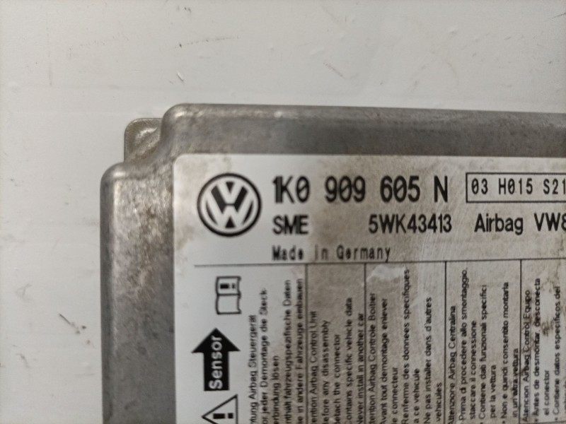 Recambio de centralita airbag para volkswagen golf v berlina (1k1) referencia OEM IAM 1K0909605N  