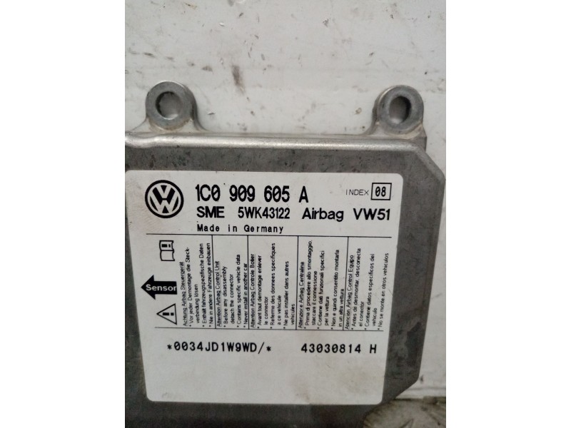 Recambio de centralita airbag para seat toledo (1m2) signo referencia OEM IAM 1C0909605A  