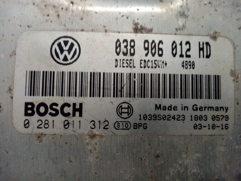 Recambio de centralita motor uce para seat toledo (1m2) signo referencia OEM IAM 038906012HD  