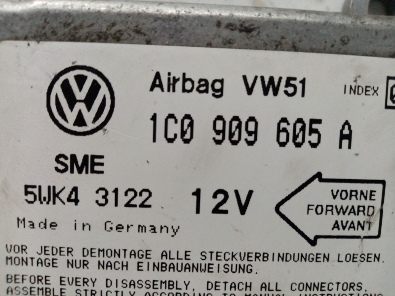 Recambio de centralita airbag para seat toledo (1m2) signo referencia OEM IAM 1C0909605A  