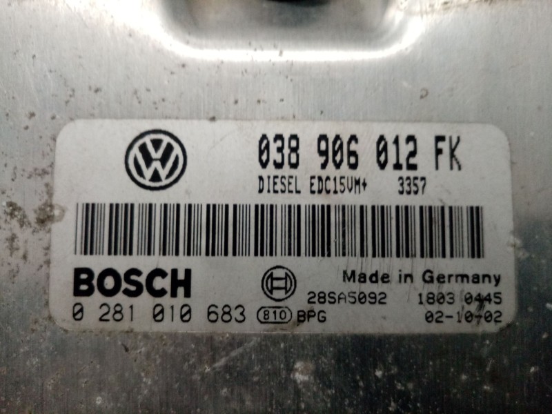 Recambio de centralita motor uce para seat toledo (1m2) signo referencia OEM IAM 038906012FK 0281010683 