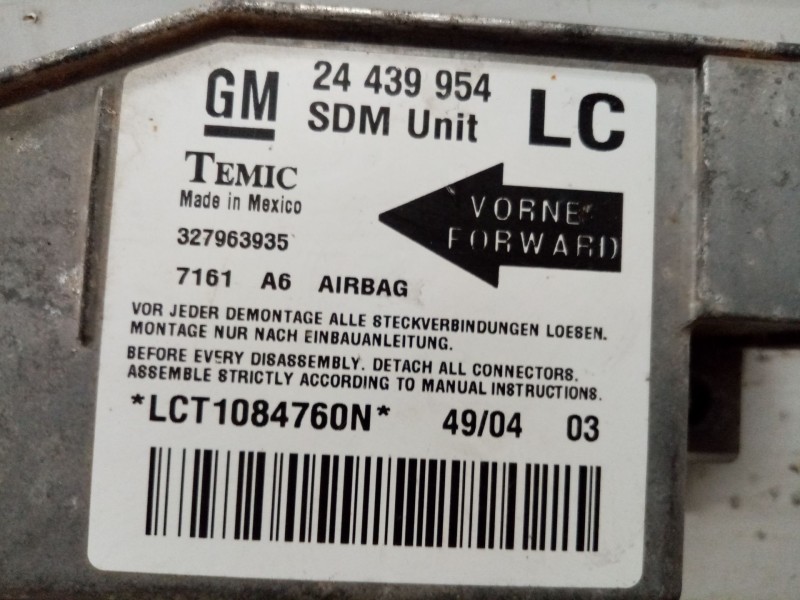 Recambio de centralita airbag para opel corsa c corsavan referencia OEM IAM 24439954  