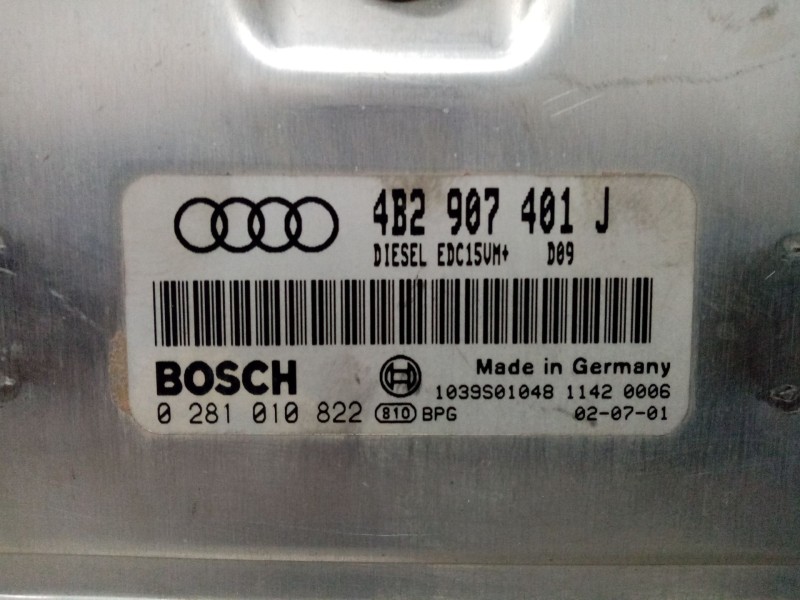 Recambio de centralita motor uce para audi a6 berlina (4b2) 2.5 tdi quattro referencia OEM IAM 4B2907401J 0281010822 
