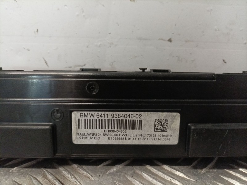 Recambio de mando climatizador para bmw 1 (f20) 116 d referencia OEM IAM 6411938404602  