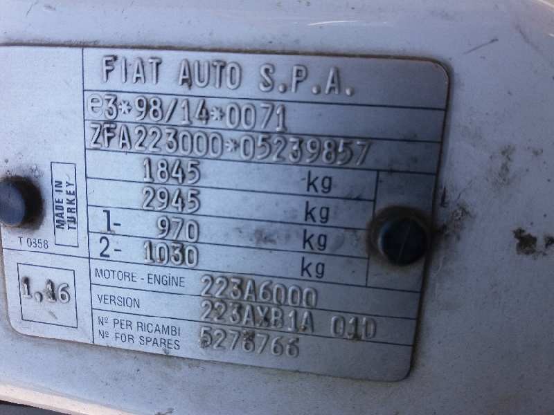 fiat doblo (119) 1.9 diesel cat   |   0.01 - ... | 2001 | 63 cv / 46 kw del año 2001