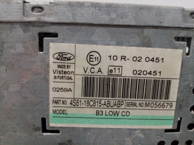 Recambio de sistema audio / radio cd para ford fusion (cbk) trend referencia OEM IAM 4S6118C815ABUABP  