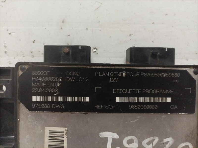 Recambio de centralita motor uce para citroen jumpy furgón standard chapa referencia OEM IAM 9650360080  