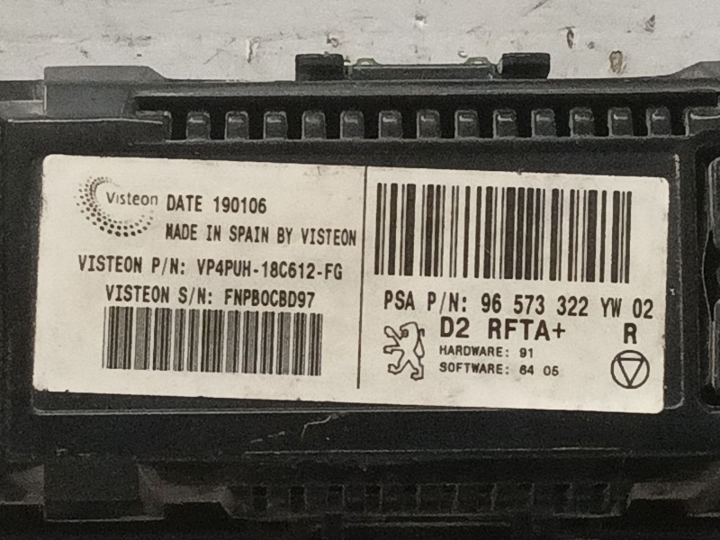 Recambio de mando climatizador para peugeot 407 st confort referencia OEM IAM 96573322YW02  