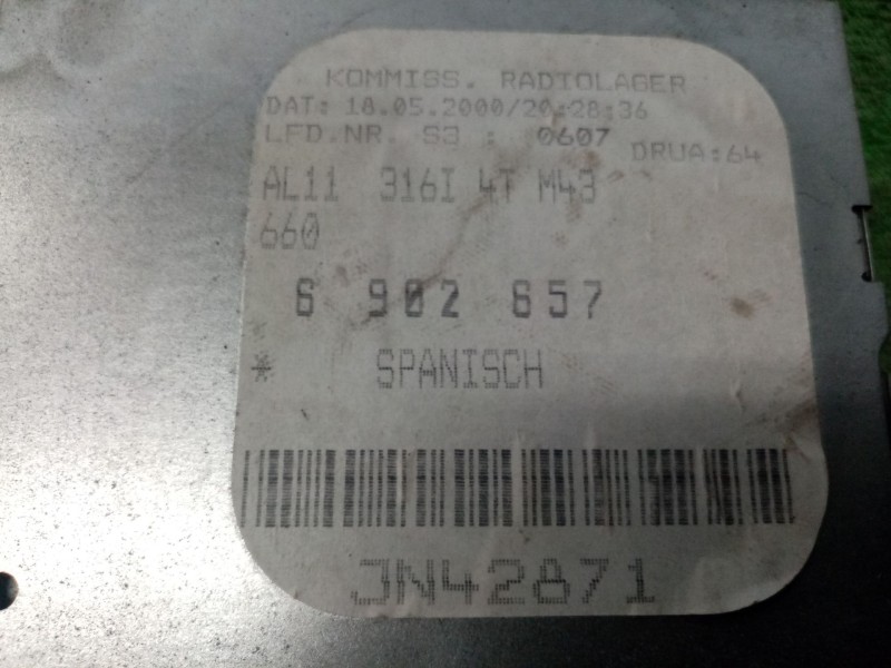 Recambio de sistema audio / radio cd para bmw serie 3 berlina (e46) referencia OEM IAM 6902657  