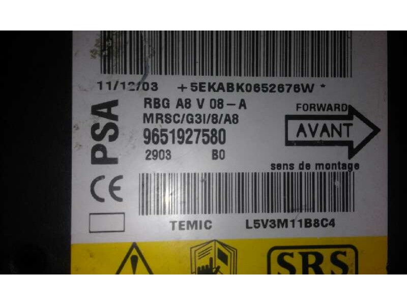 Recambio de centralita airbag para citroen c3 1.4 hdi sx plus   |   04.02 - 12.08 | 2002 - 2008 | 68 cv / 50 kw referencia OEM I