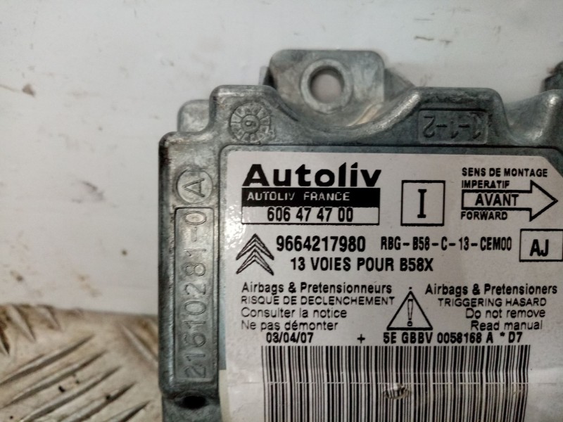 Recambio de centralita airbag para citroen c4 picasso referencia OEM IAM 9664217980  