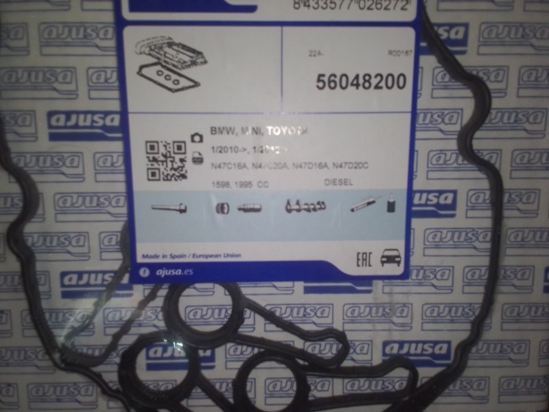 Recambio de junta tapa balancines para bmw serie 1 118d auto referencia OEM IAM 56048200 11128511814 V3878200