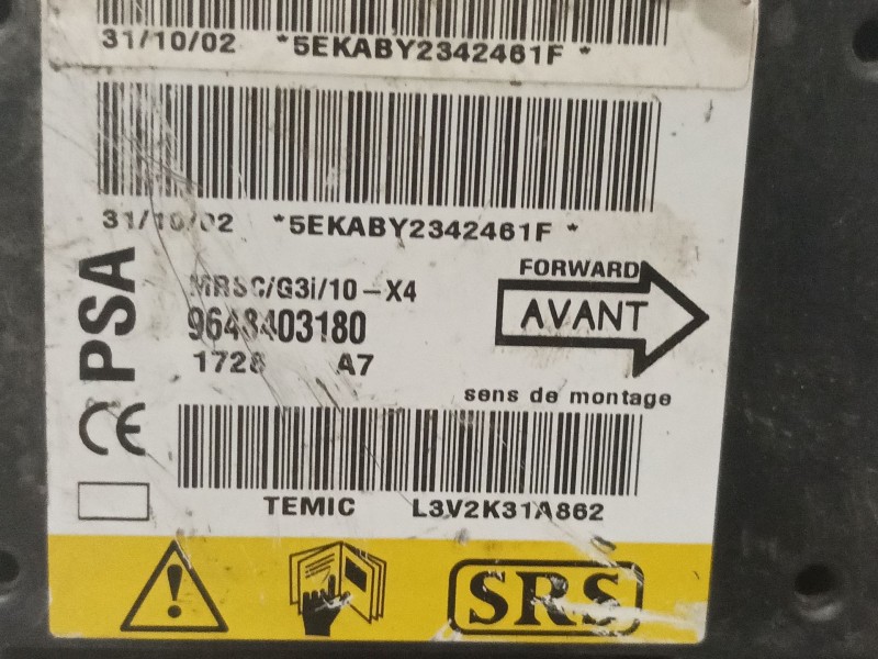 Recambio de centralita airbag para citroen c5 break 2.0 hdi sx referencia OEM IAM 9648403180  
