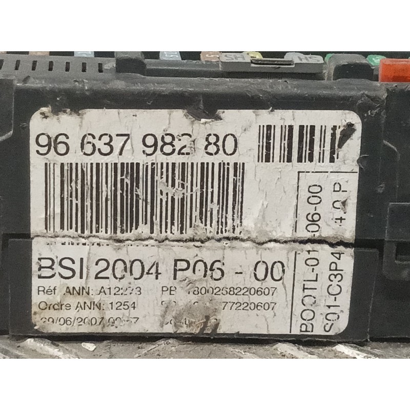 Recambio de caja reles / fusibles para peugeot 207 referencia OEM IAM 9663798280 BSI  Recambio de caja reles / fusibles para peugeot 207 referencia OEM IAM 9663798280 BSI