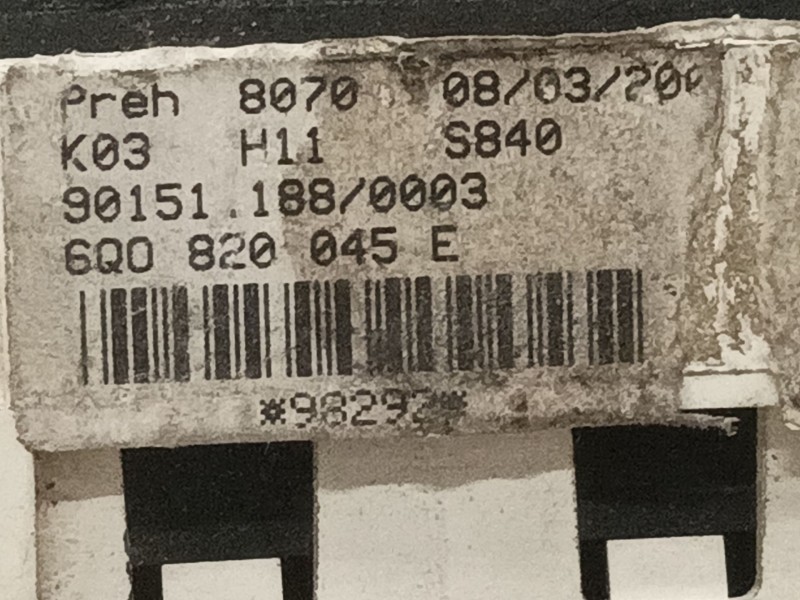 Recambio de mando calefaccion / aire acondicionado para volkswagen polo polo 1.3 cl referencia OEM IAM 6Q0820045E  