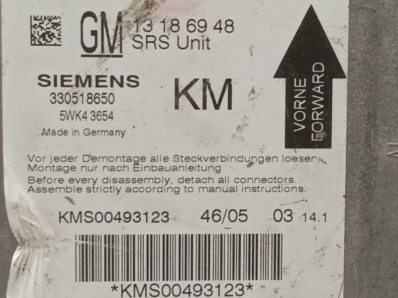 Recambio de centralita airbag para opel vectra c berlina elegance referencia OEM IAM 13186948 330518650 