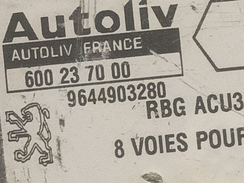 Recambio de centralita airbag para peugeot 206 berlina xs referencia OEM IAM 600237000 9644903280 