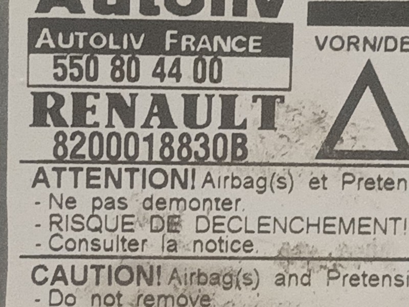 Recambio de centralita airbag para renault laguna (b56) 1.8 cat referencia OEM IAM 550804400 8200018830B 