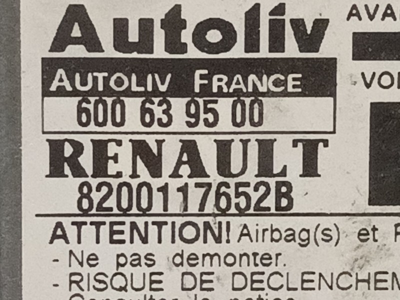 Recambio de centralita airbag para renault scenic (ja..) 1.6 referencia OEM IAM 600639500 8200117652B 
