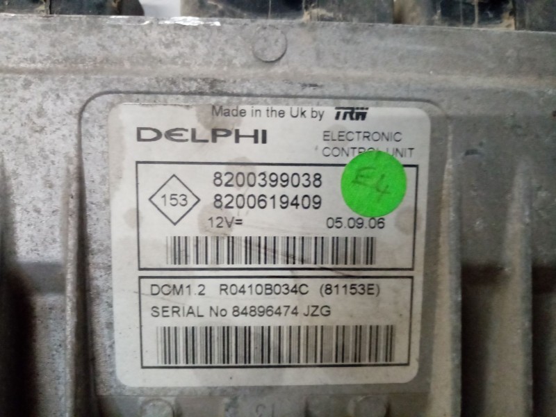 Recambio de centralita motor uce para nissan micra (k12e) referencia OEM IAM 8200399038  