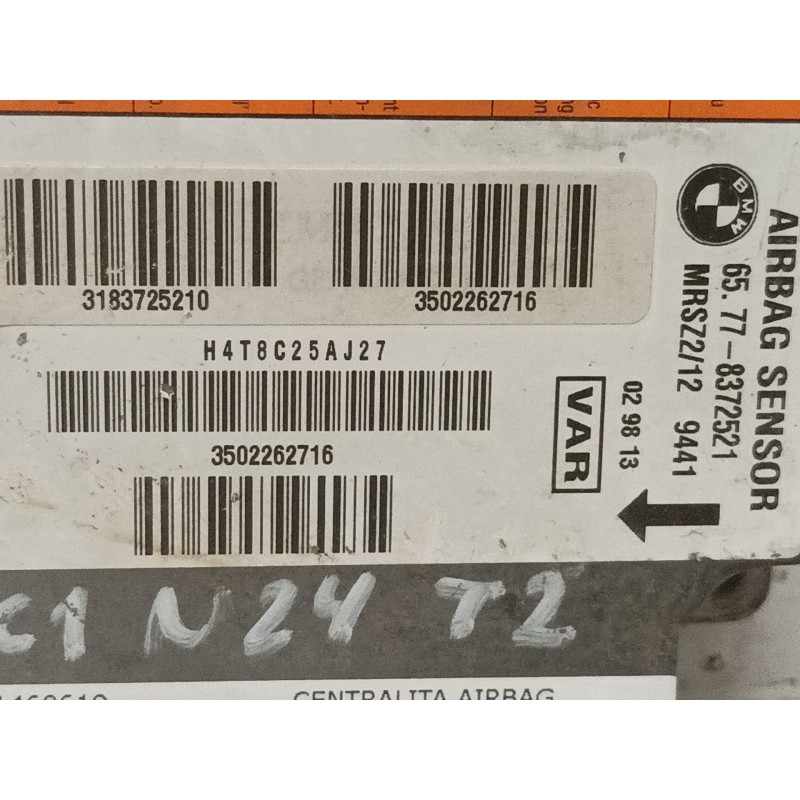 Recambio de centralita airbag para bmw serie 5 berlina (e39) 525td referencia OEM IAM 65778372521 NRSZ2/129441  Recambio de centralita airbag para bmw serie 5 berlina (e39) 525td referencia OEM IAM 65778372521 NRSZ2/129441