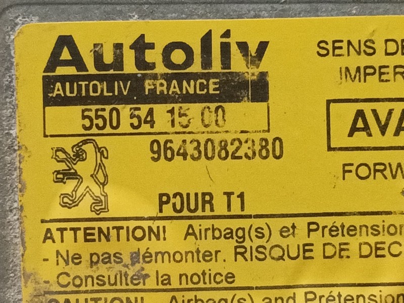 Recambio de centralita airbag para peugeot 206 berlina 1.9 diesel referencia OEM IAM 550541500 9643082380 