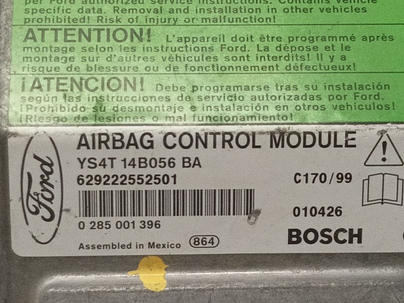Recambio de centralita airbag para ford focus berlina (cak) trend referencia OEM IAM YS4T14B056BA 0285001396 629222552501