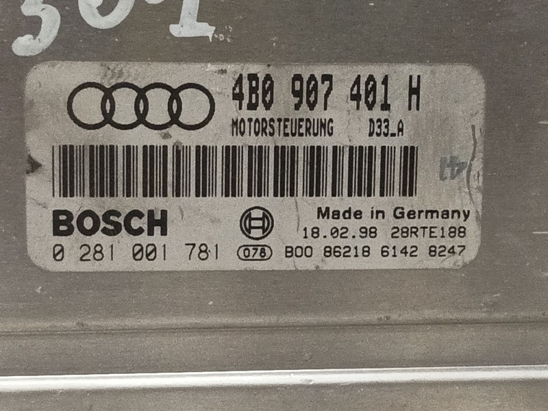 Recambio de centralita motor uce para audi a6 berlina (4b2) referencia OEM IAM 0281001781 4B0907401H 