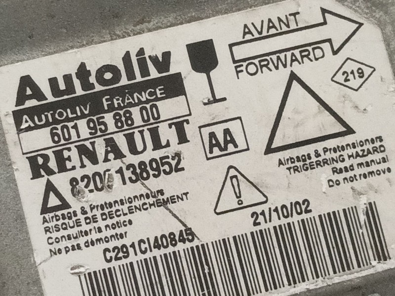 Recambio de centralita airbag para renault laguna ii (bg0) expression referencia OEM IAM 601958800 8200138952 