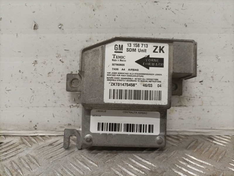 Recambio de centralita airbag para opel meriva cosmo referencia OEM IAM 13158713 327963935 